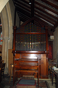 The organ at the east end of the south aisle June 2011